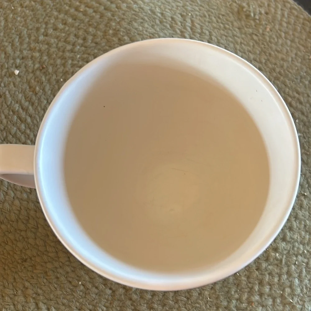 Disney cup or small soup bowl. White with black designs.